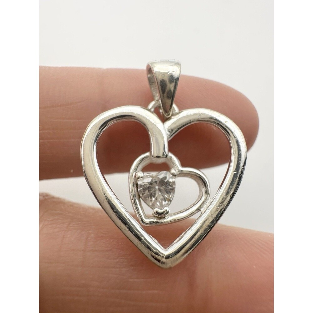 925 Sterling Silver Mother Daughter Love Forever Double Heart Pendant